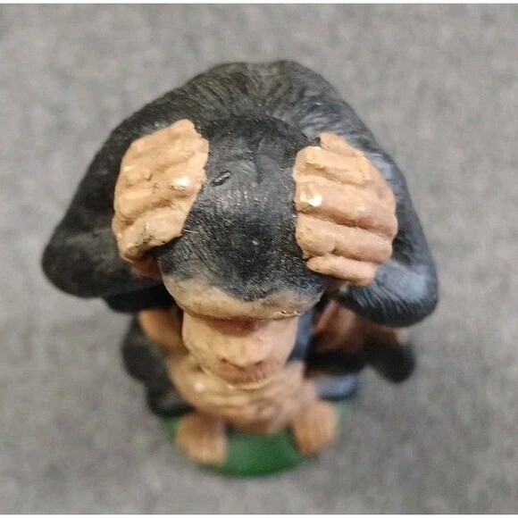 Monkey See No Evil Hear No Evil Speak No Evil Trio Totem Pole 9" Figurine - Picture 5 of 7